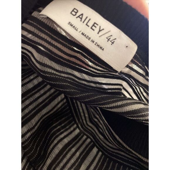 Revolve Bailey 44 Two Way Street‎ Top Women’s Small Sheer Stripe Black - Picture 7 of 8